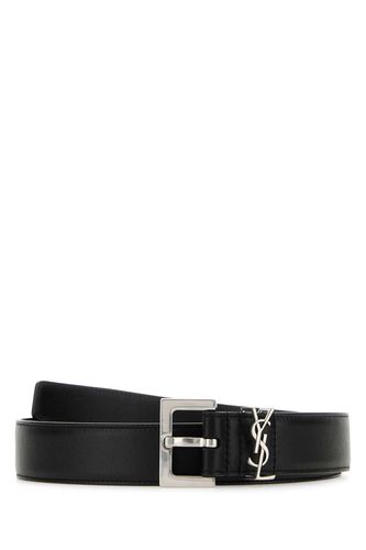 Black Leather Cassandre Belt - Saint Laurent - Modalova