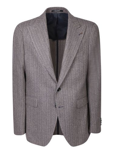 Herringbone Beige/black Jacket - Tagliatore - Modalova