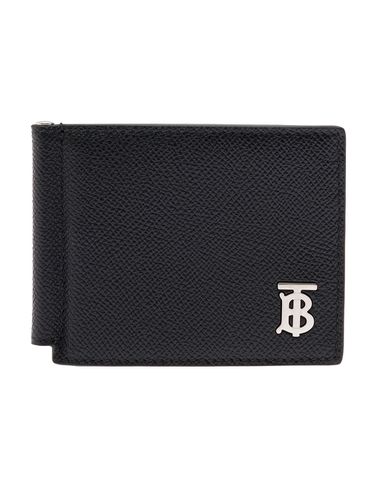 Burberry Black Leather Tb Wallet - Burberry - Modalova