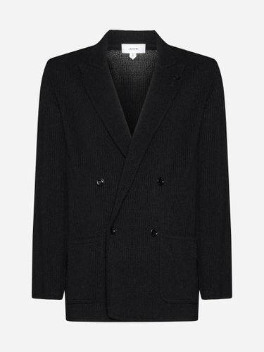 Wool-blend Knit Double-breasted Blazer - Lardini - Modalova