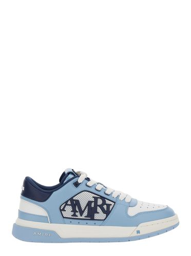 Light Blue Low Top Sneakers With Contrasting Logo Lettering In Cotton Man - AMIRI - Modalova