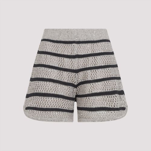 Striped Knit Bermuda - Brunello Cucinelli - Modalova