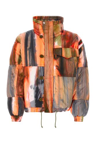 Printed Nylon Padded Jacket - Bluemarble - Modalova