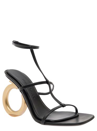 Elina Sandals With Sculptural Gancini Heel In Leather Woman - Ferragamo - Modalova