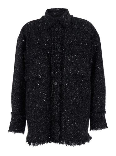 Shirt With All-over Multicolor Sequins In Heavy Fabric Woman - MSGM - Modalova