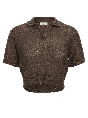 Sequin Polo Shirt - Brunello Cucinelli - Modalova