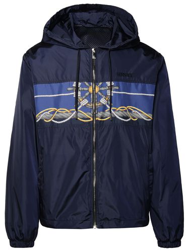 Nautical Blue Nylon Windbreaker - Versace - Modalova