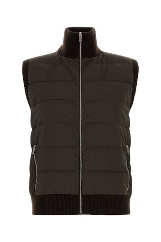 Chocolate Polyester And Cashmere Blend Vest - Miu Miu - Modalova