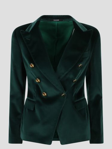 Double-breasted Velvet Blazer - Tagliatore - Modalova