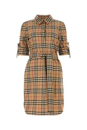 Embroidered Cotton Shirt Dress - Burberry - Modalova