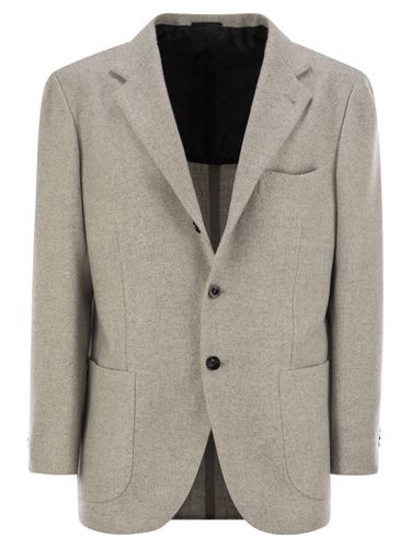 Single-breasted Cashmere Jacket - Kiton - Modalova