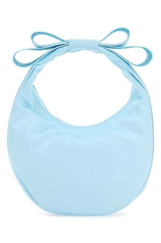 Pastel Light-blue Satin Small Cadeau Handbag - Mach & Mach - Modalova