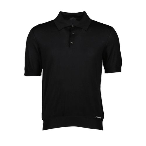 Logo-jacquard Short-sleeved Polo Shirt - Prada - Modalova