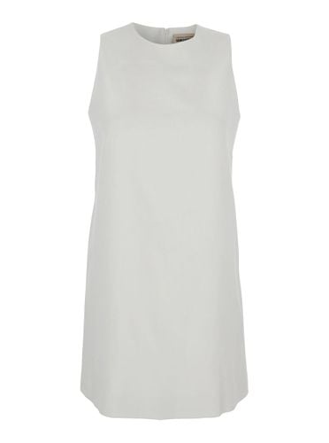 Sleeveless Dress With Round Neckline In Linen Woman - SEMICOUTURE - Modalova