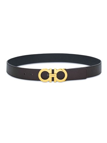 Dark Calf Leather Reversible Belt - Ferragamo - Modalova