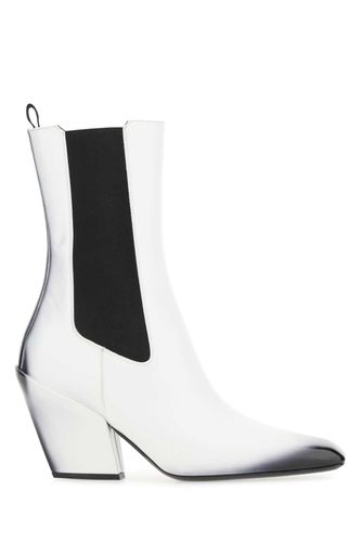 Prada White Leather Ankle Boots - Prada - Modalova