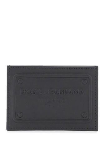 Leather Card Holder With Logo - Dolce & Gabbana - Modalova