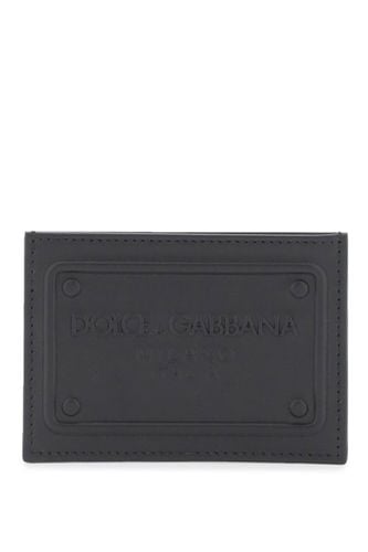 Leather Card Holder With Logo - Dolce & Gabbana - Modalova