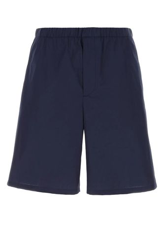 Navy Cotton Bermuda Shorts - Prada - Modalova