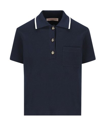 Button Detailed Short-sleeved Polo Shirt - Valentino - Modalova