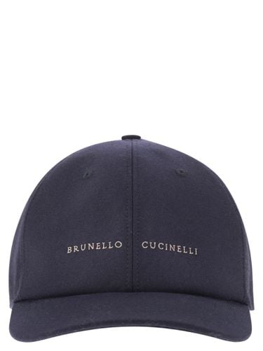 Cashmere And Silk Baseball Cap With Embroidery - Brunello Cucinelli - Modalova