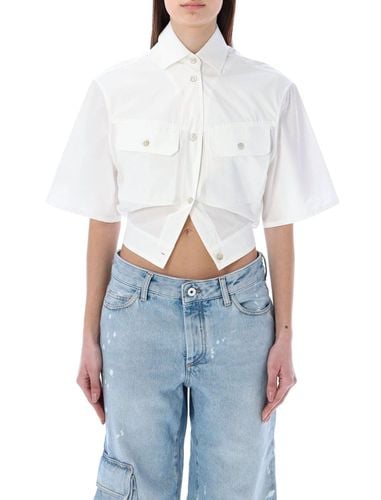 Off- Buttoned Short-sleeved Shirt - Off-White - Modalova