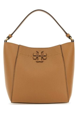 Biscuit Leather Small Mcgraw Bucket Bag - Tory Burch - Modalova