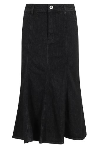 Flared Denim Midi Skirt - self-portrait - Modalova