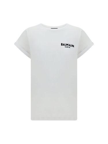 Balmain Flocked Logo T-shirt - Balmain - Modalova