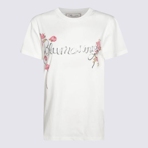 White Multicolour Cotton T-shirt - Blumarine - Modalova