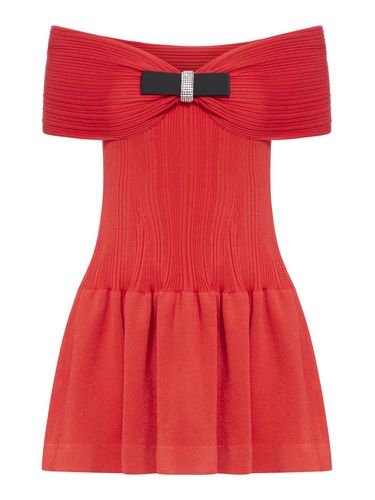 Knitted Bow Mini Dress - self-portrait - Modalova