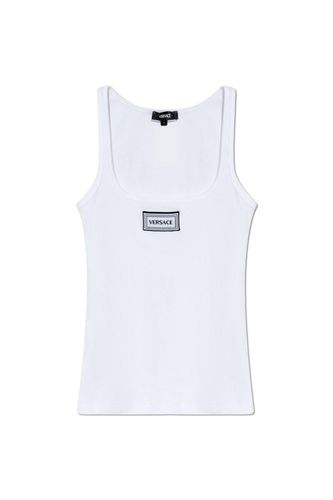 Versace Logo-patch Ribbed Tank Top - Versace - Modalova