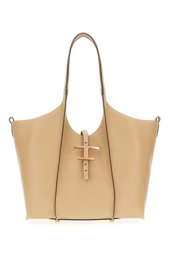 Cappuccino Leather T Timeless Small Shopping Bag - Tod's - Modalova