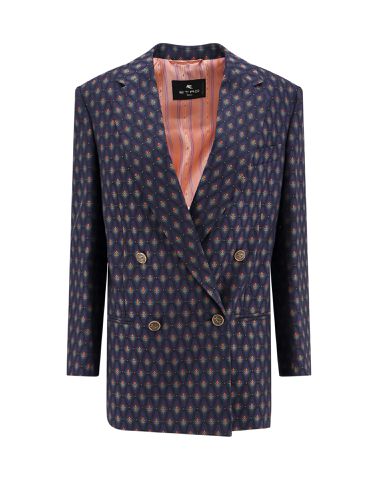 Wool Jacquard Double-breasted Jacket - Etro - Modalova