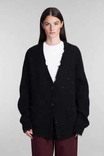 Laneus Cardigan In Black Wool - Laneus - Modalova