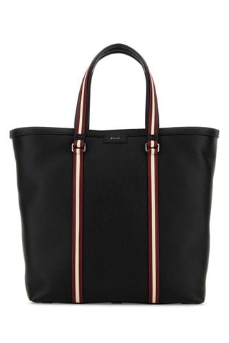 Black Leather Code Shopping Bag - Bally - Modalova