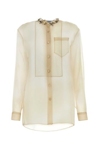 Prada Sand Silk Shirt - Prada - Modalova