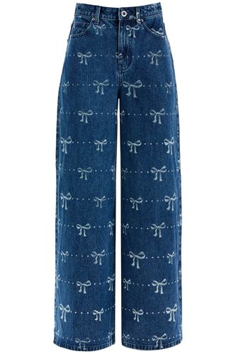 Self-portrait bow Print Jeans - self-portrait - Modalova