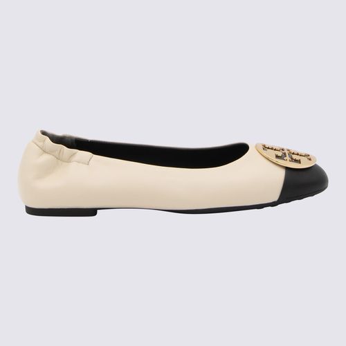 Cream And Black Leather Ballerina Shoes - Tory Burch - Modalova