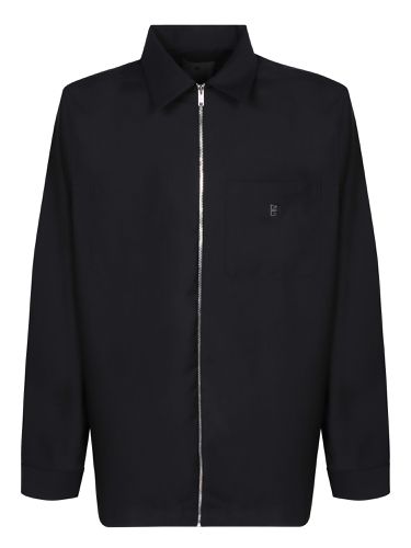 Shirt With Zip Closure And 4g Logo In Wool - Givenchy - Modalova