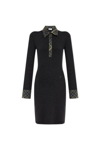 Logo Embroidered Knitted Polo Dress - Burberry - Modalova