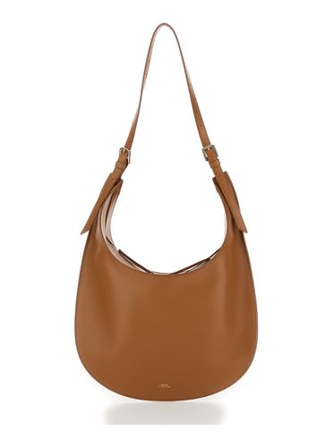 A. P.C. iris Brown Shoulder Bag With Laminated Logo In Leather Woman - A.P.C. - Modalova