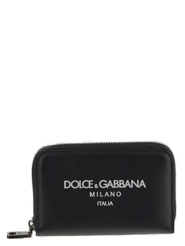 Leather Wallet With Logo - Dolce & Gabbana - Modalova