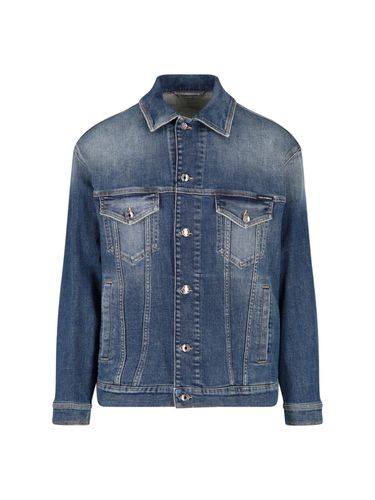 Collared Button-up Denim Jacket - Dolce & Gabbana - Modalova