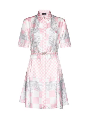 Barocco-printed Belted Shirt Dress - Versace - Modalova