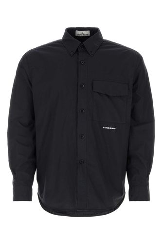 Stone Island Black Poplin Shirt - Stone Island - Modalova