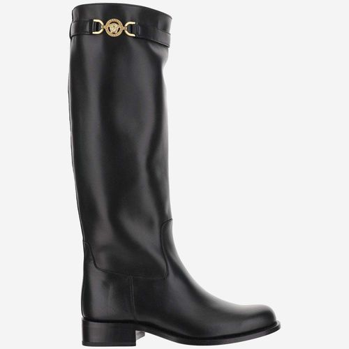 Versace Medusa 95 Leather Boots - Versace - Modalova