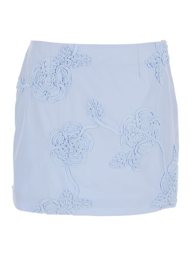 Mini Skirt With Low Waist And All-over Floral Motif In Cotton - Rotate by Birger Christensen - Modalova