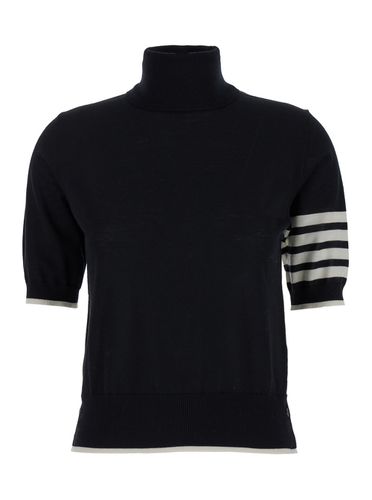 Short Sleeve Sweater With 4-bar Detail In Wool Woman - Thom Browne - Modalova