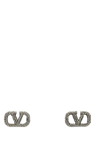 Embellished Metal Vlogo Earrings - Valentino Garavani - Modalova